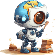 A Robot Examining The Globe